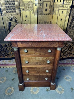 Empire Period Chest of Drawers - Chiffonier with a Marble Slab, 19th Century