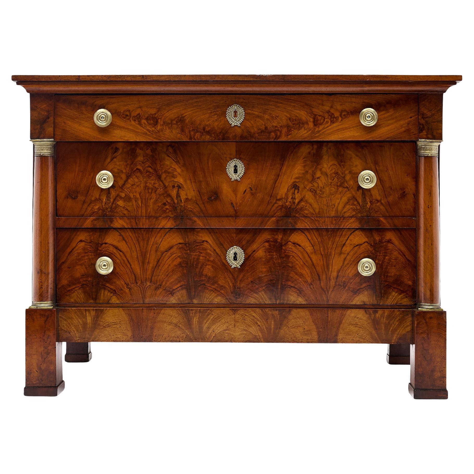 Empire Chest of Drawers, Cuban Mahogany, Bronze Hardware, France, 1800
