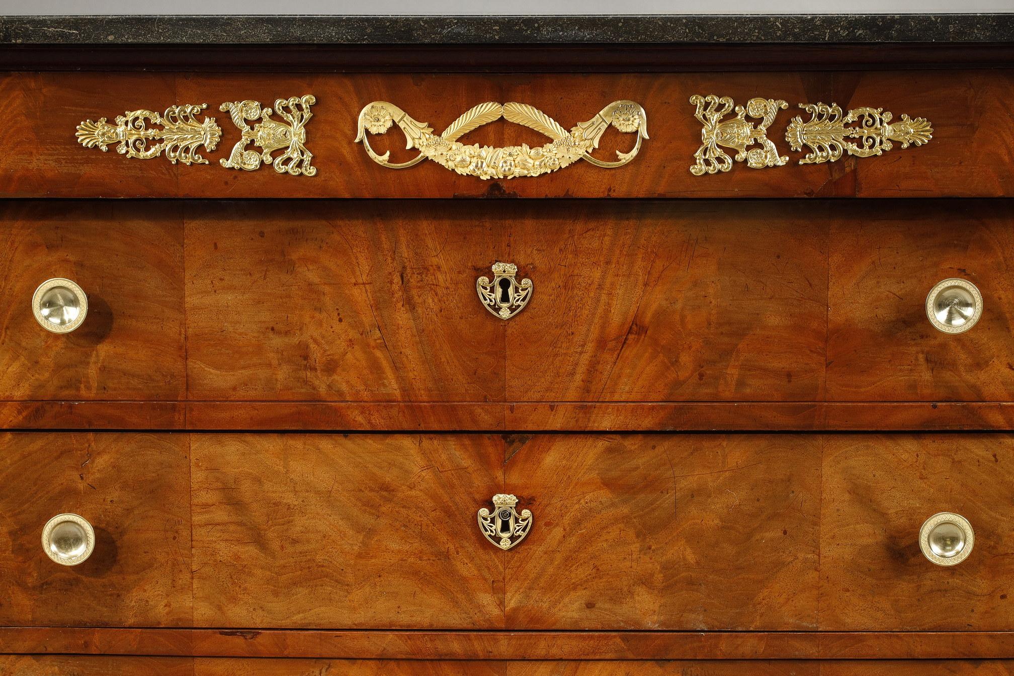 Empire Period Chest of Drawers in Flamed Mahogany Veneer 2