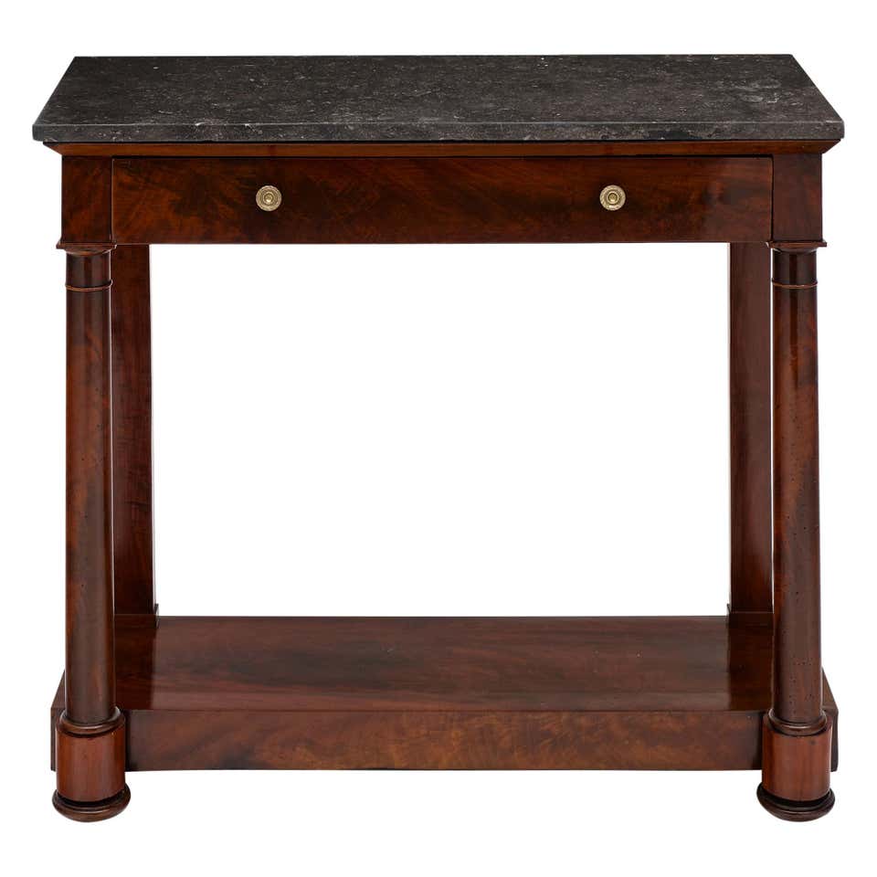 Louis XVI Carrara Marble Top Console Table at 1stDibs