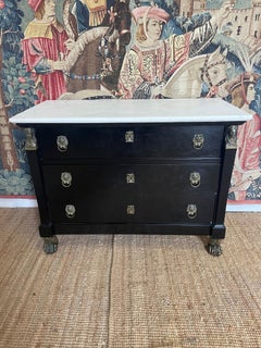 Empire period ebonised commode