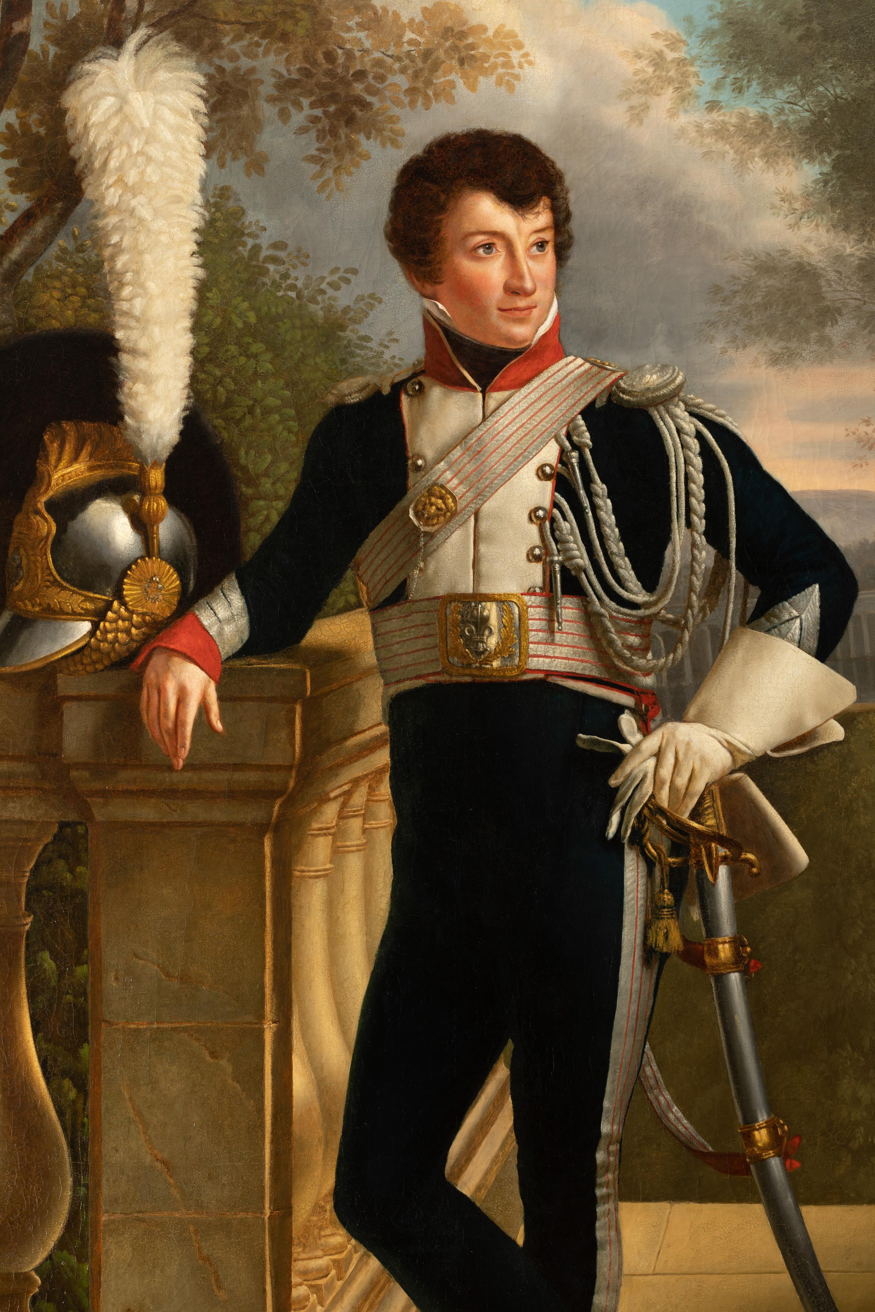 French Empire Period Full-Length Portrait of General Ch. Lebrun, Attributed to Kinson For Sale