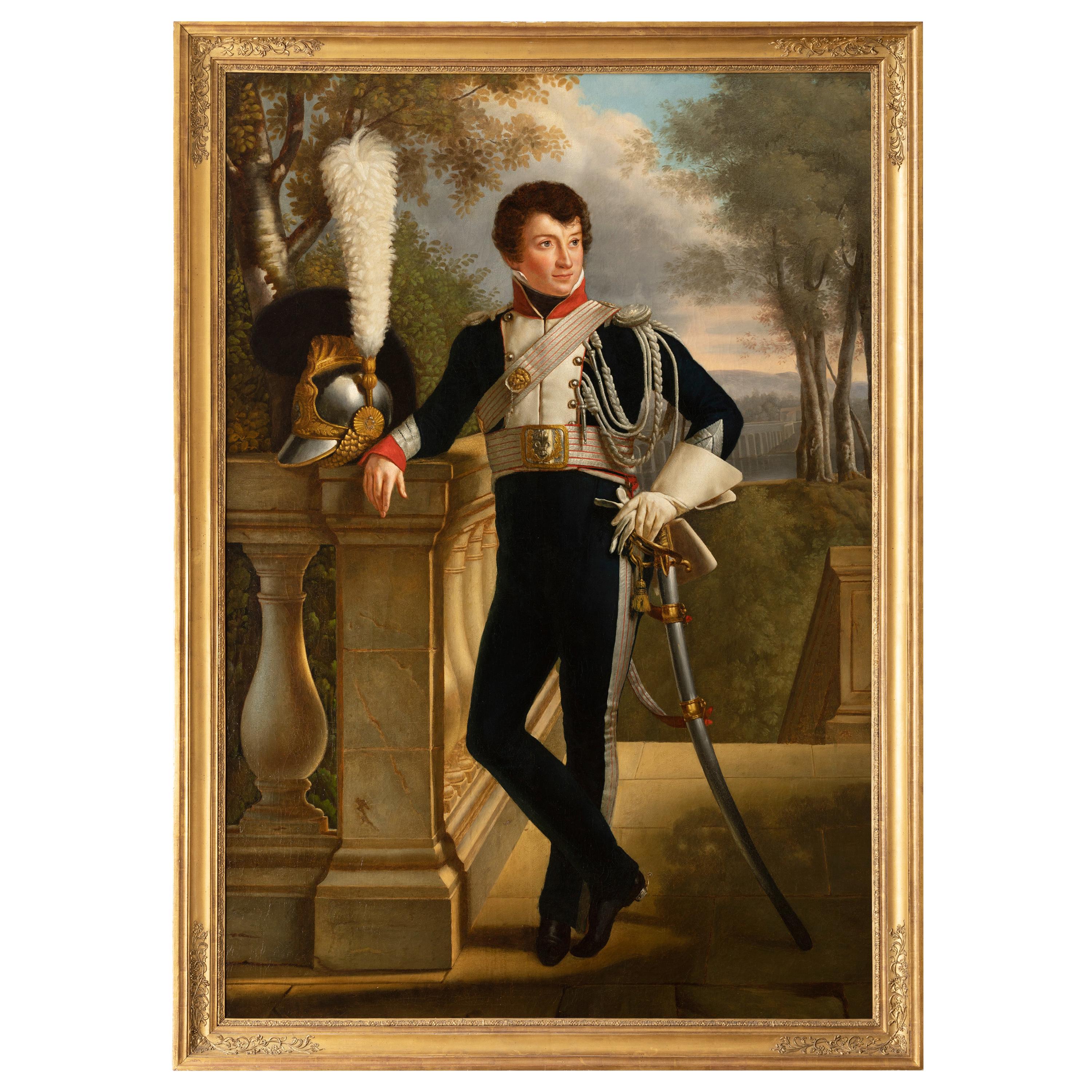 Empire Period Full-Length Portrait of General Ch. Lebrun, Attributed to Kinson For Sale