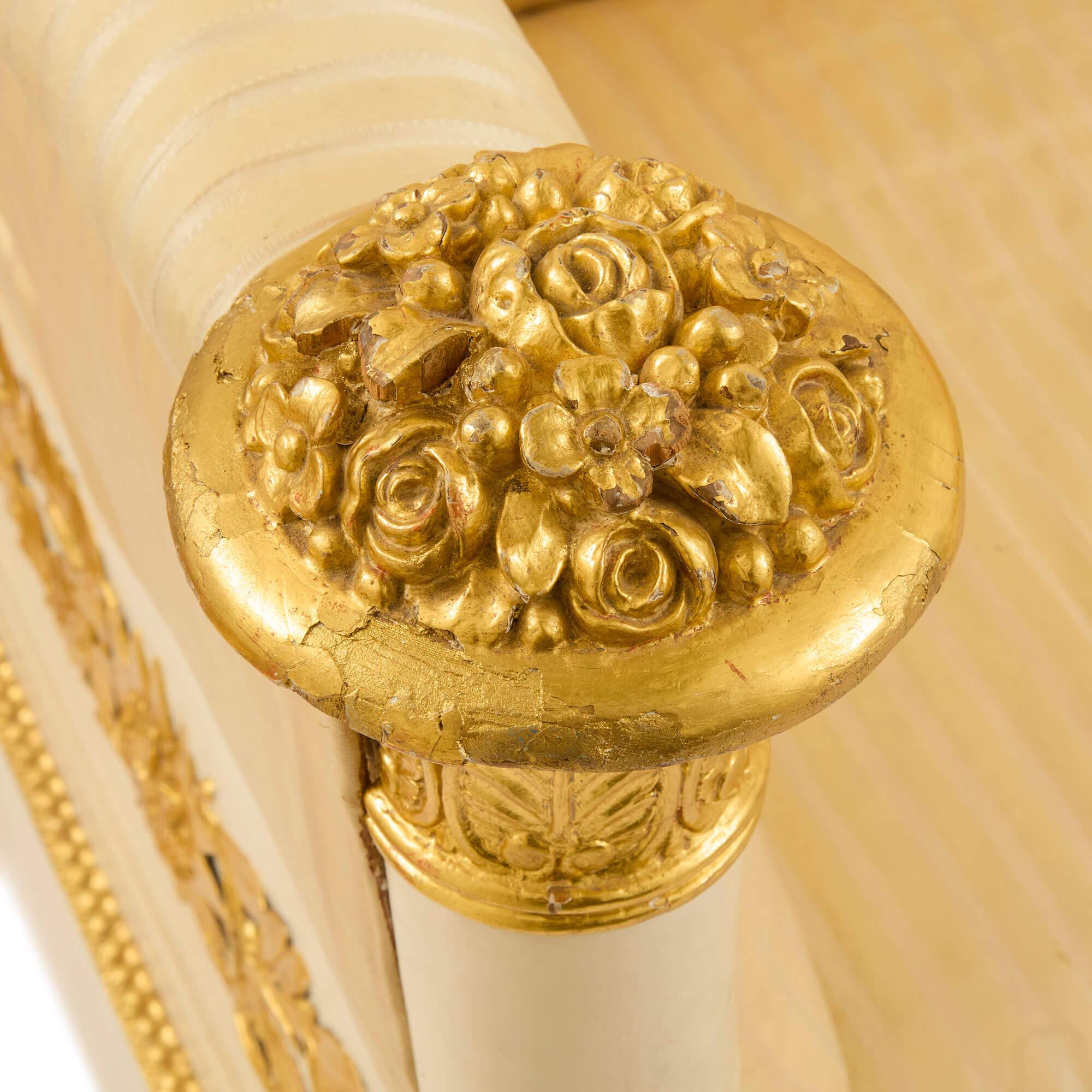 Empire Period Gilt and Painted Wood Three-Piece Salon Suite For Sale 2