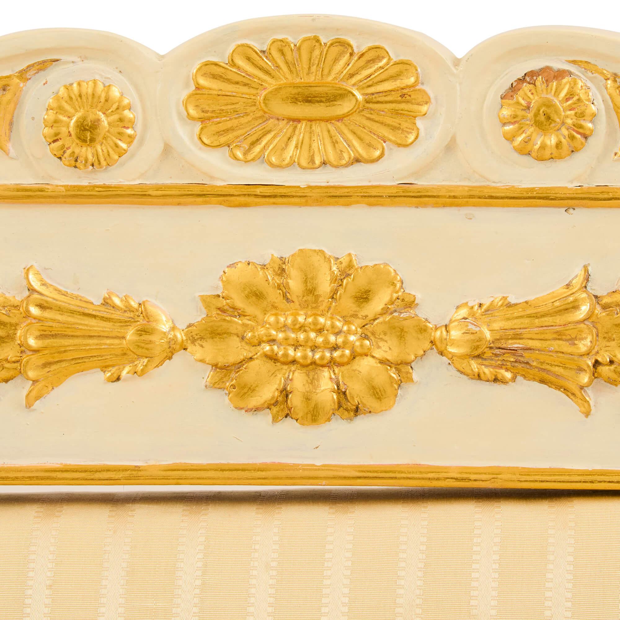 Empire Period Gilt and Painted Wood Three-Piece Salon Suite For Sale 4