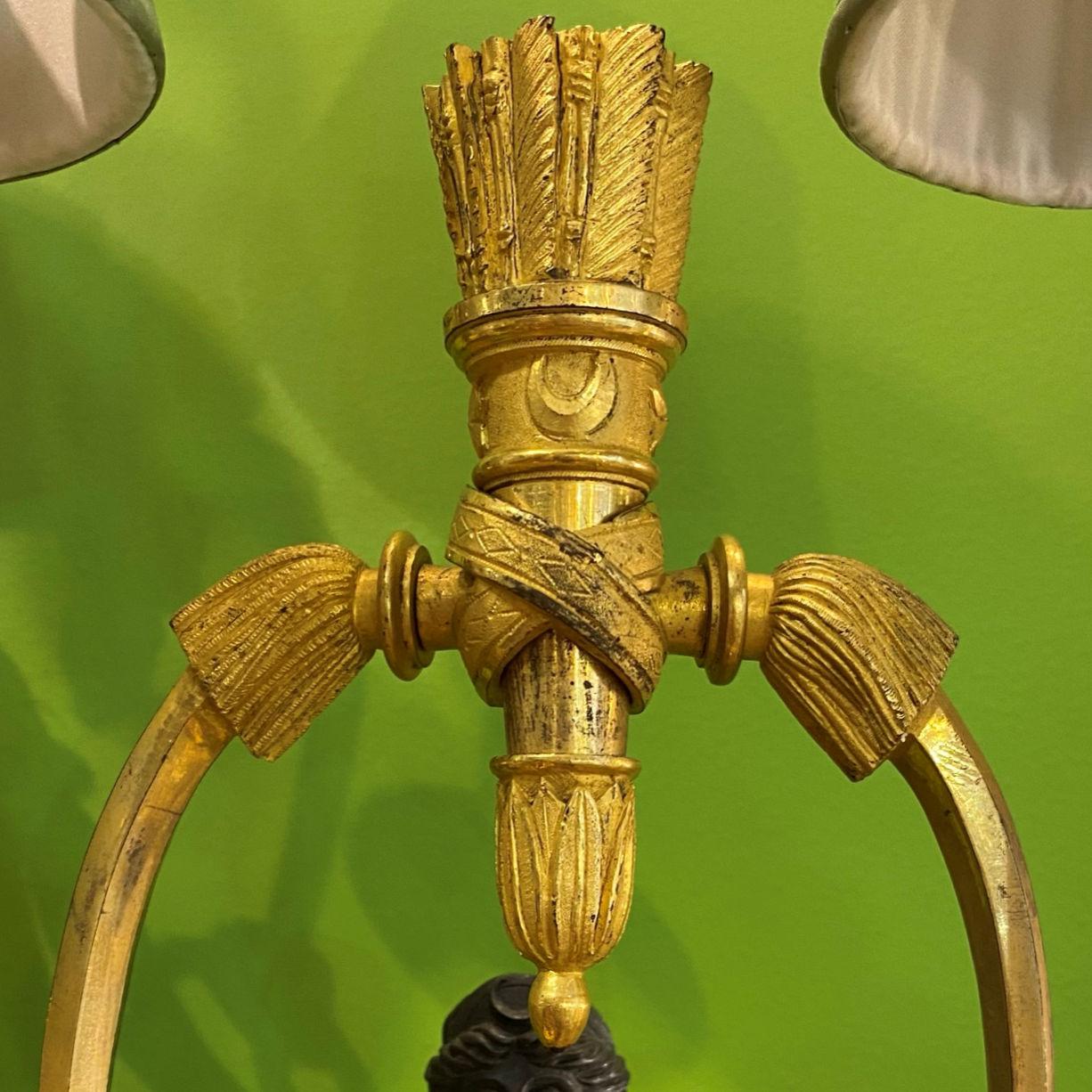 French Empire Ormolu Bronze Figural Sconces For Sale 8