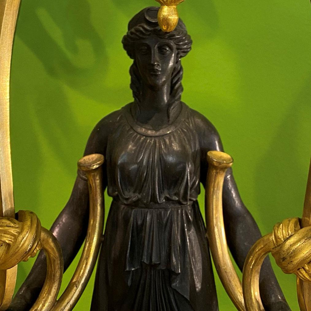 French Empire Ormolu Bronze Figural Sconces For Sale 9