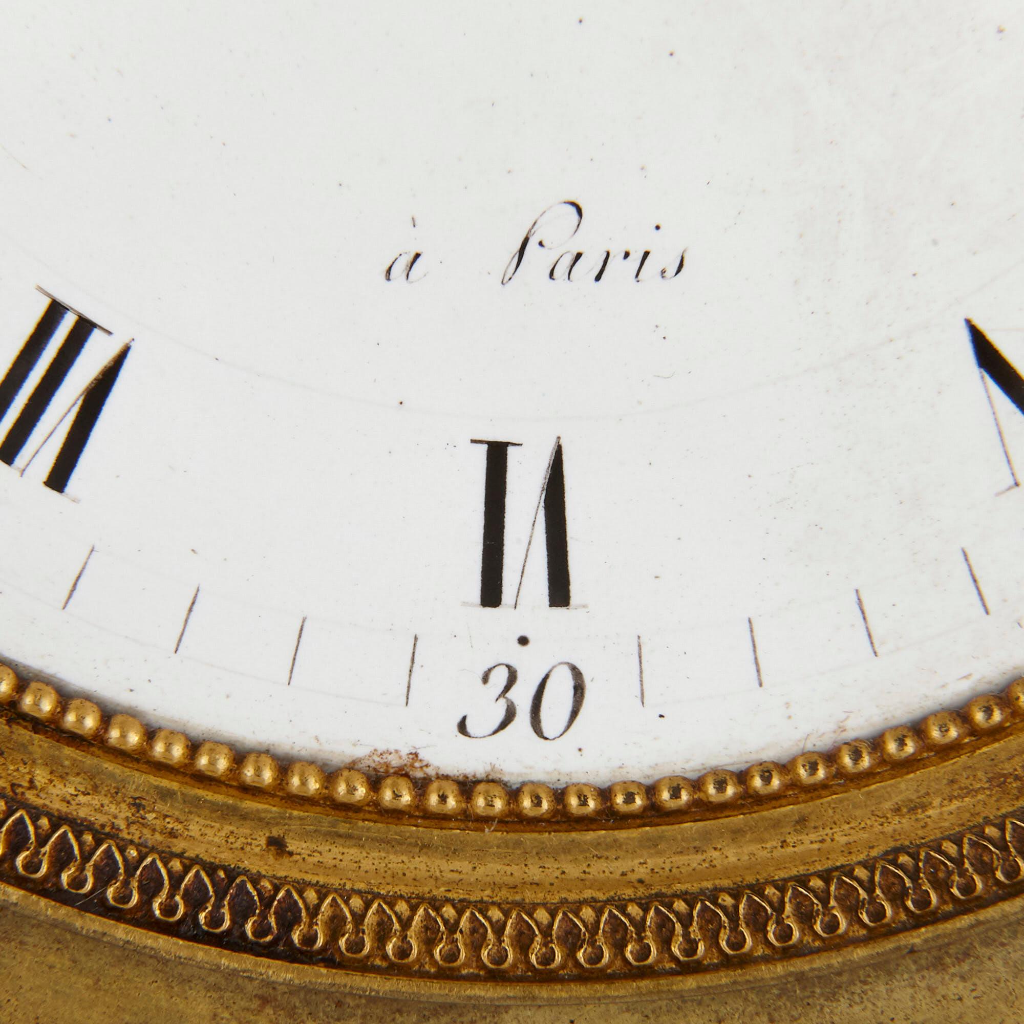 Empire Period Gilt Bronze Figurative Mantel Clock For Sale 2