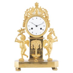 Empire Period Guides Bronze Mantel Clock, France, before 1840