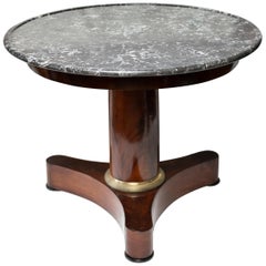 Empire Period Mahogany Circular Table with Gilt Bronze Mounts