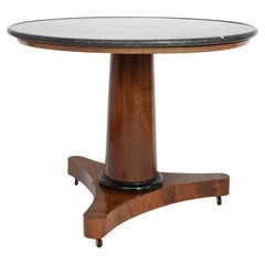 Empire period mahogany pedestal round table, 19th c.