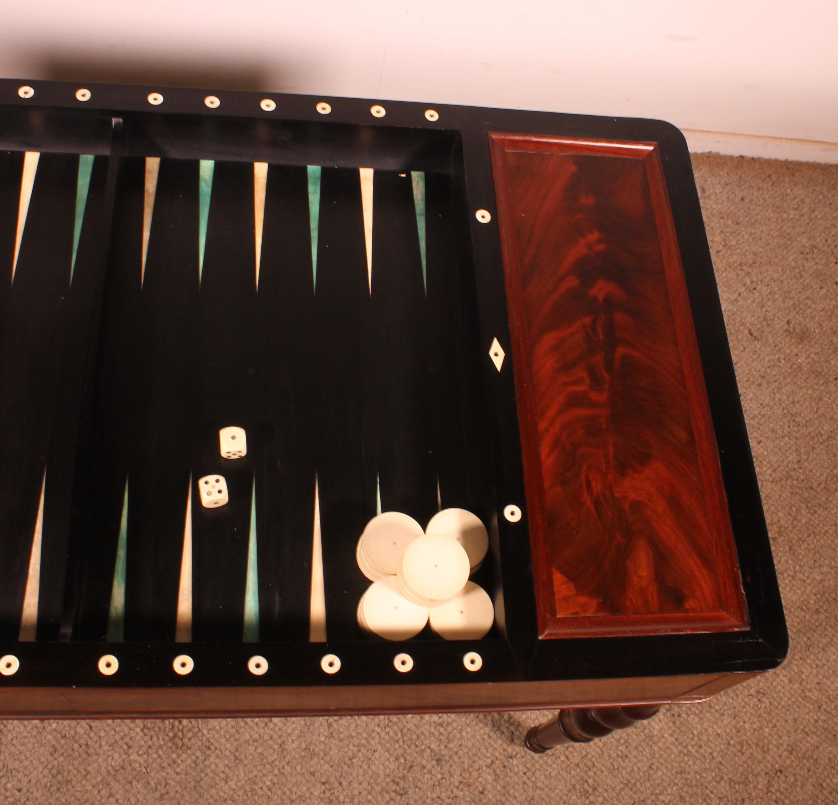 Mesa Tric-trac de Caoba de la Época Imperio en venta 6