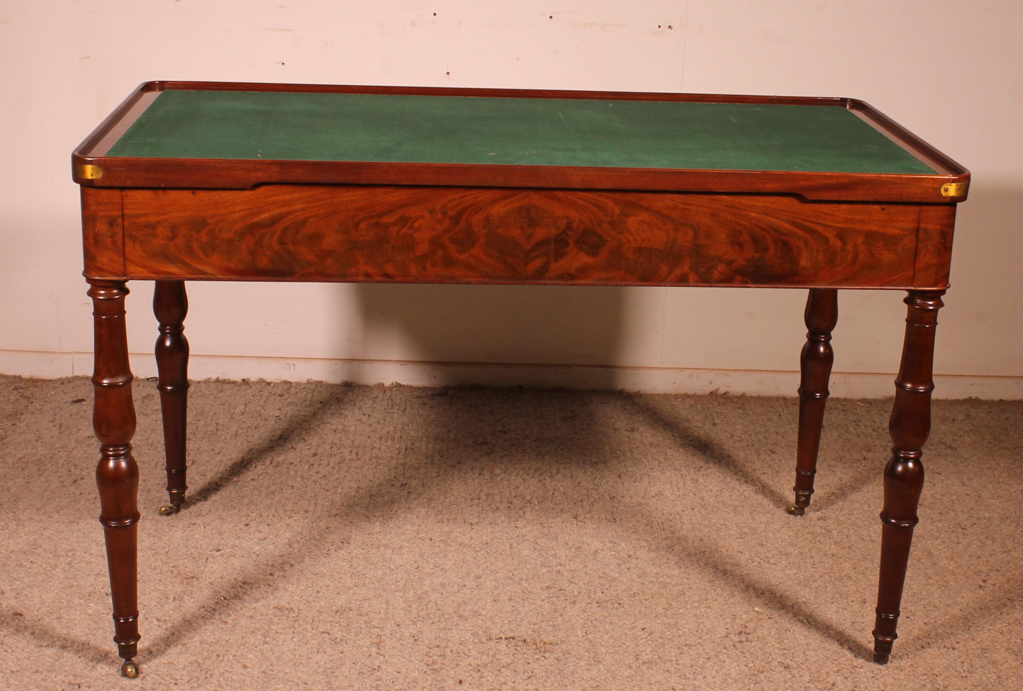 Mesa Tric-trac de Caoba de la Época Imperio en venta 3