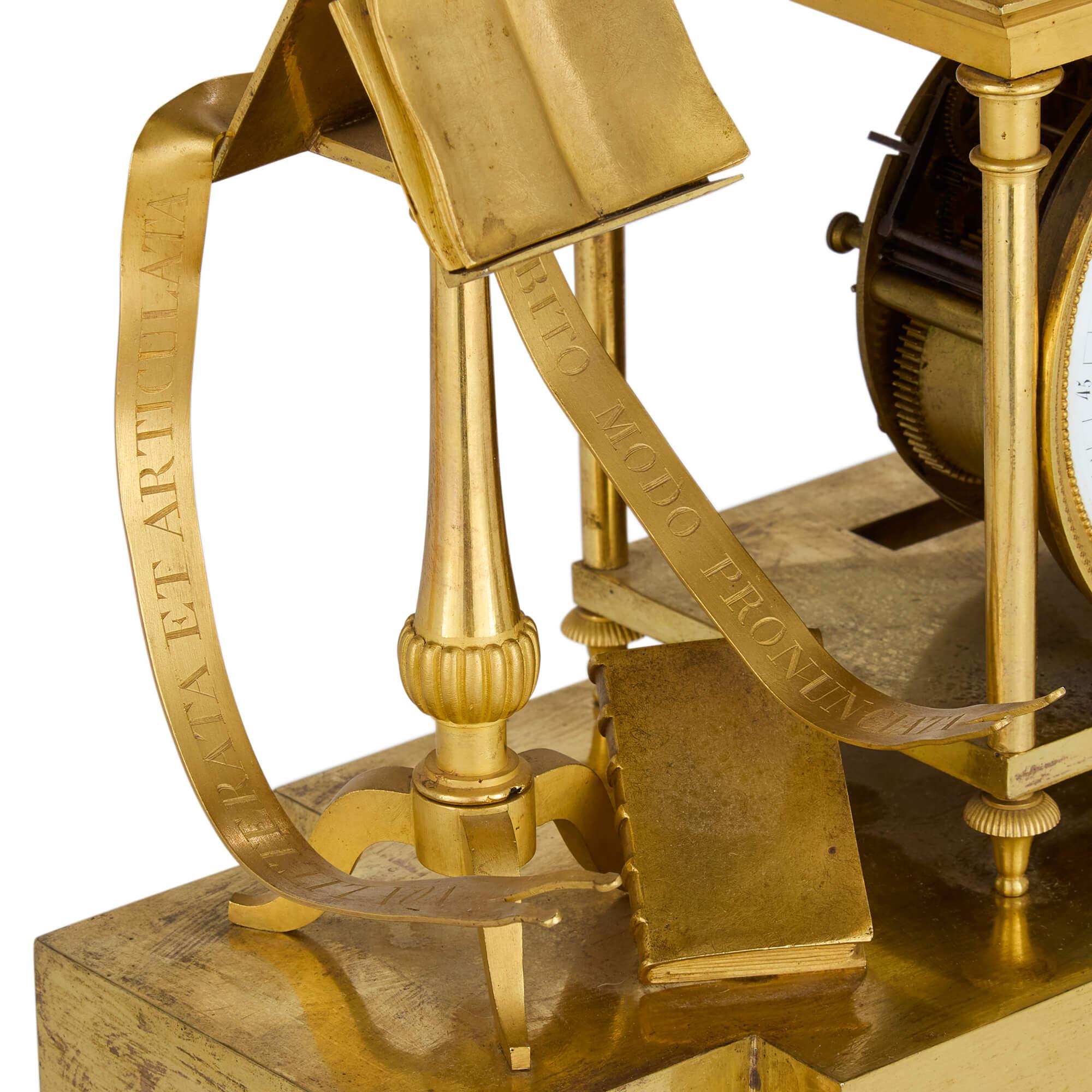 Empire Period Ormolu Mantel Clock by Le Roy et fils In Good Condition For Sale In London, GB