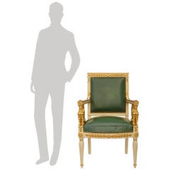 Sillones de Madera patinada y Giltwood de la Época Imperio