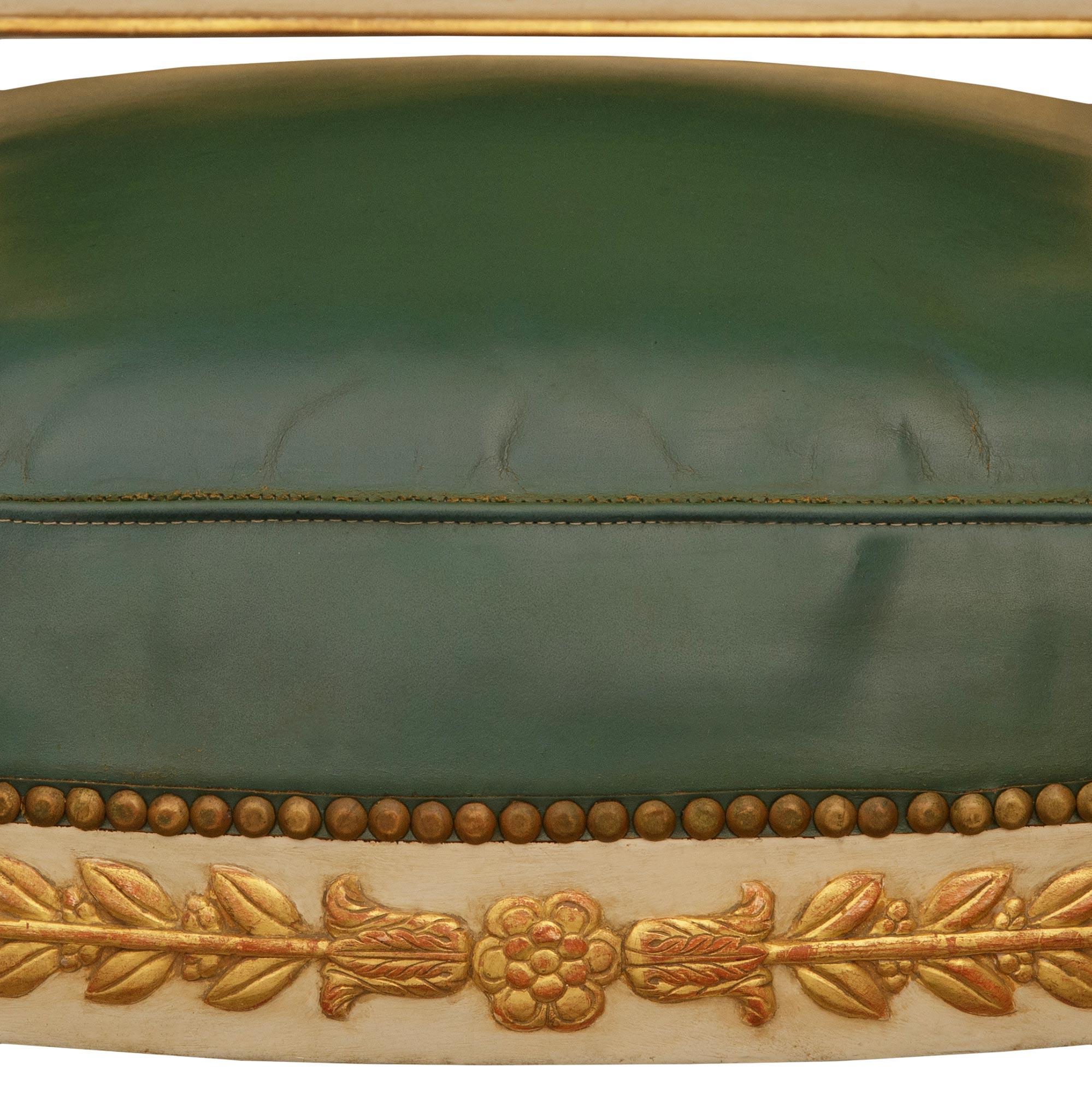 Empire Period patinated Wood and Giltwood armchairs For Sale 3