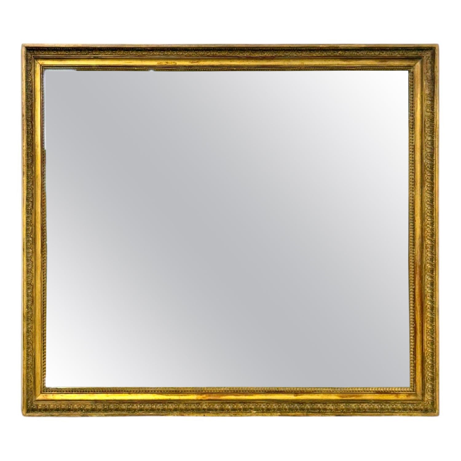 19th Century French Inlaid Wood Rectangular Mirror, Eastern France ca ...