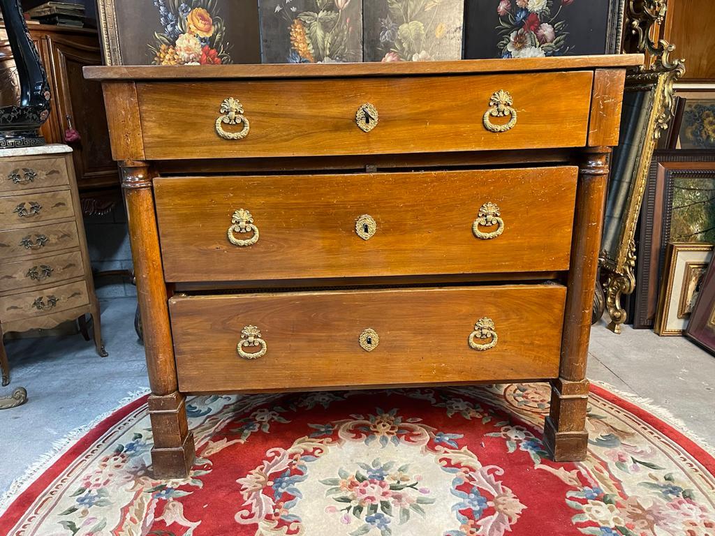 Empire Period Solid Walnut Chest of Drawers, circa 1810 For Sale 7