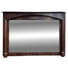 Miroir trumeau de style Empire en acajou et bronze
