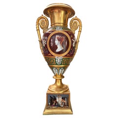 Empire Porcelain Urn Attributed to Dagoty, Painted, France, Circa 1815
