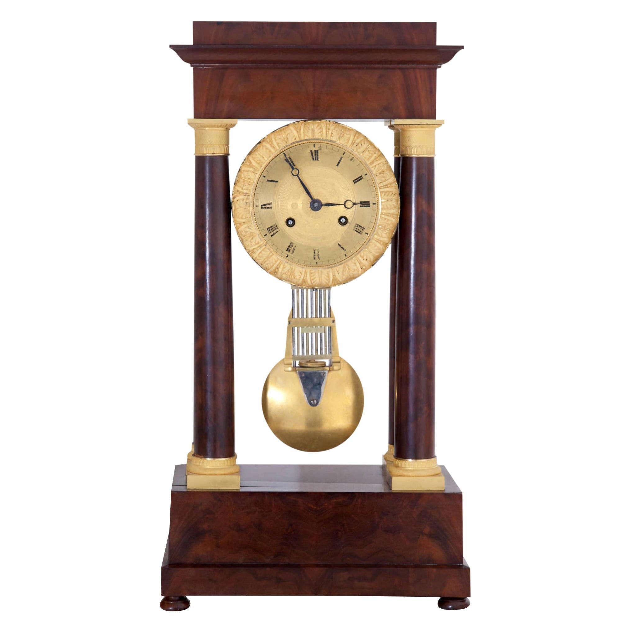 Empire Portal Clock, France, Early 19th Century For Sale