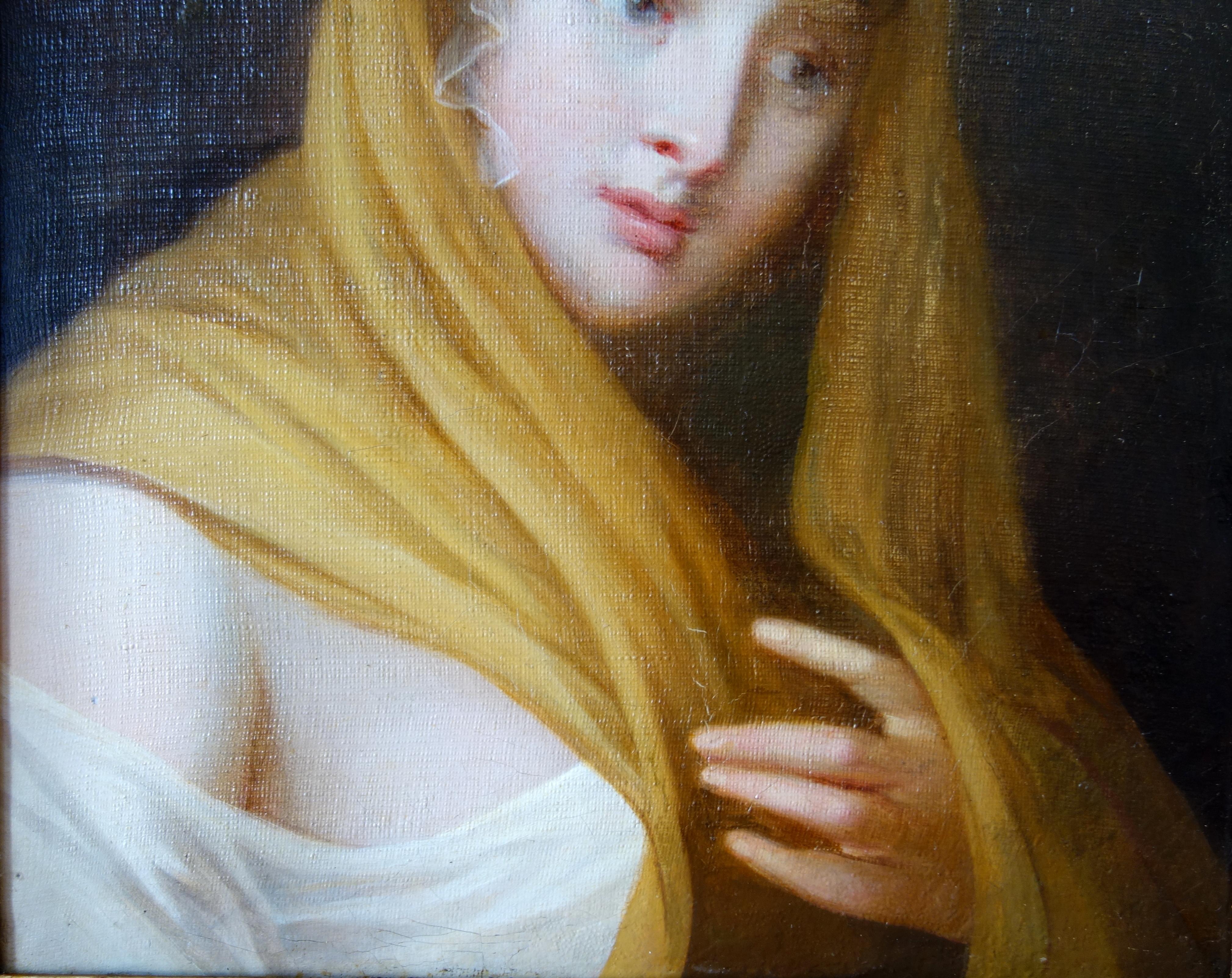 Early 19th Century Empire portrait of a vestal virgin, 19th French century school, oil on canvas