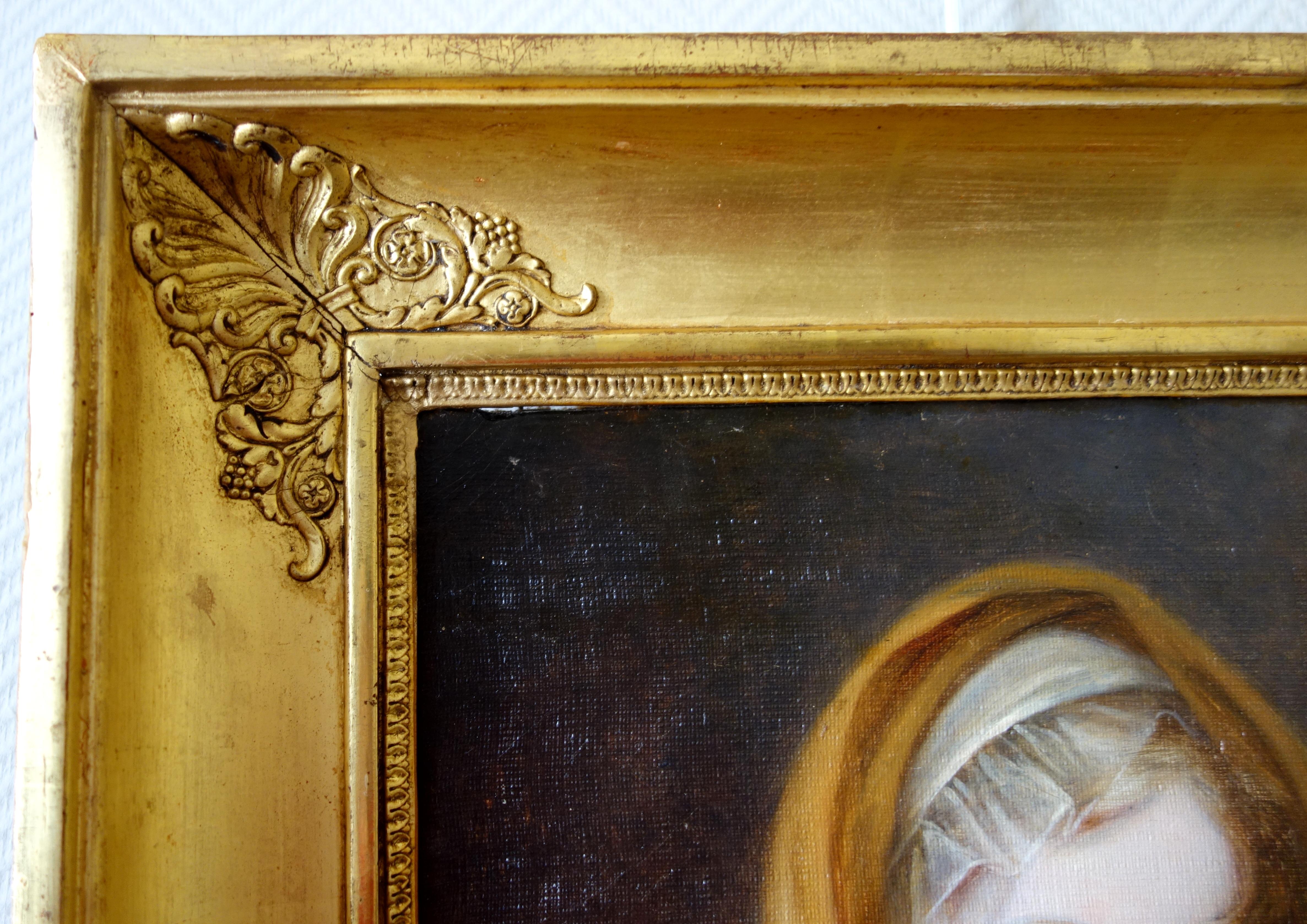 Canvas Empire portrait of a vestal virgin, 19th French century school, oil on canvas