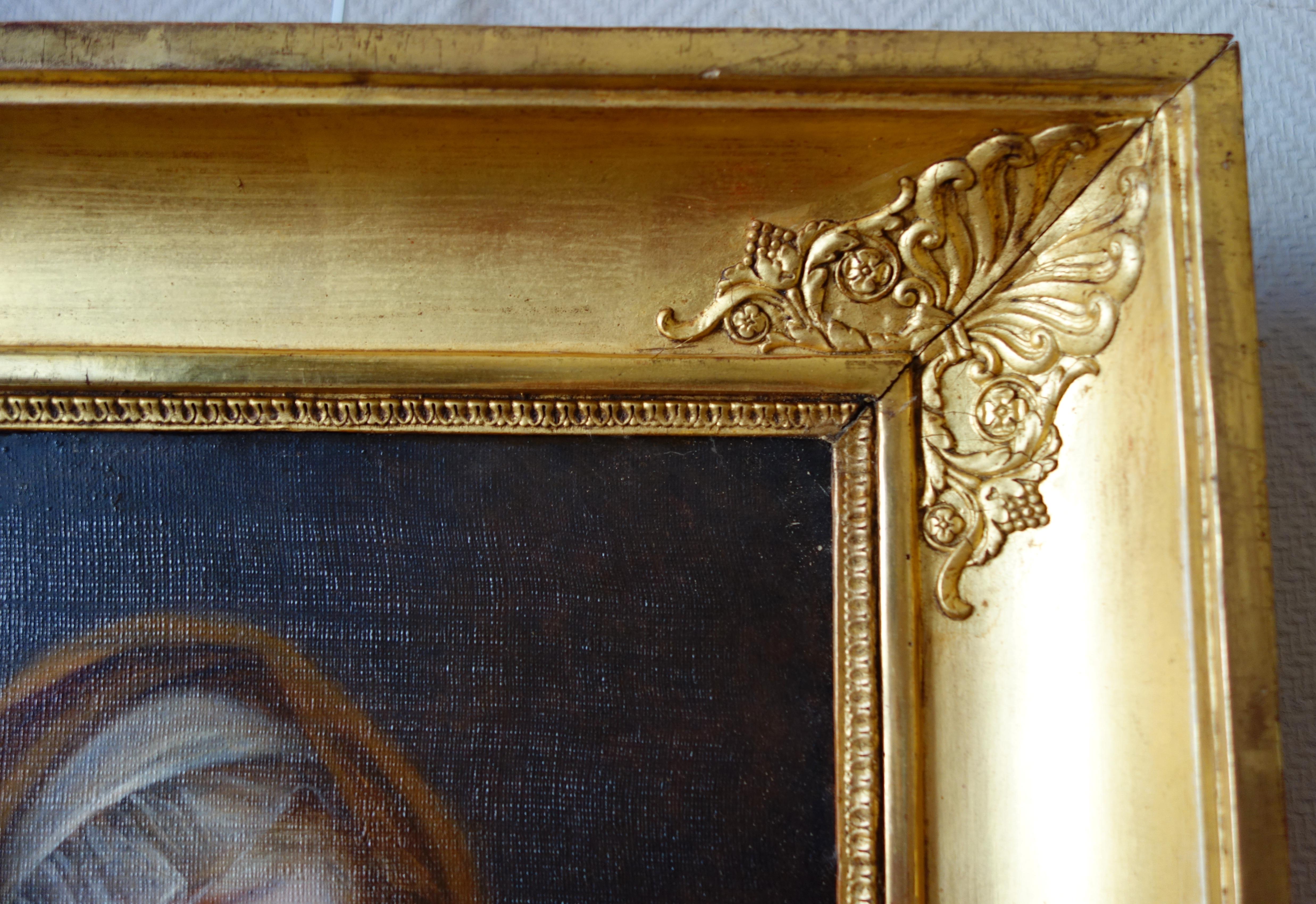 Empire portrait of a vestal virgin, 19th French century school, oil on canvas 1