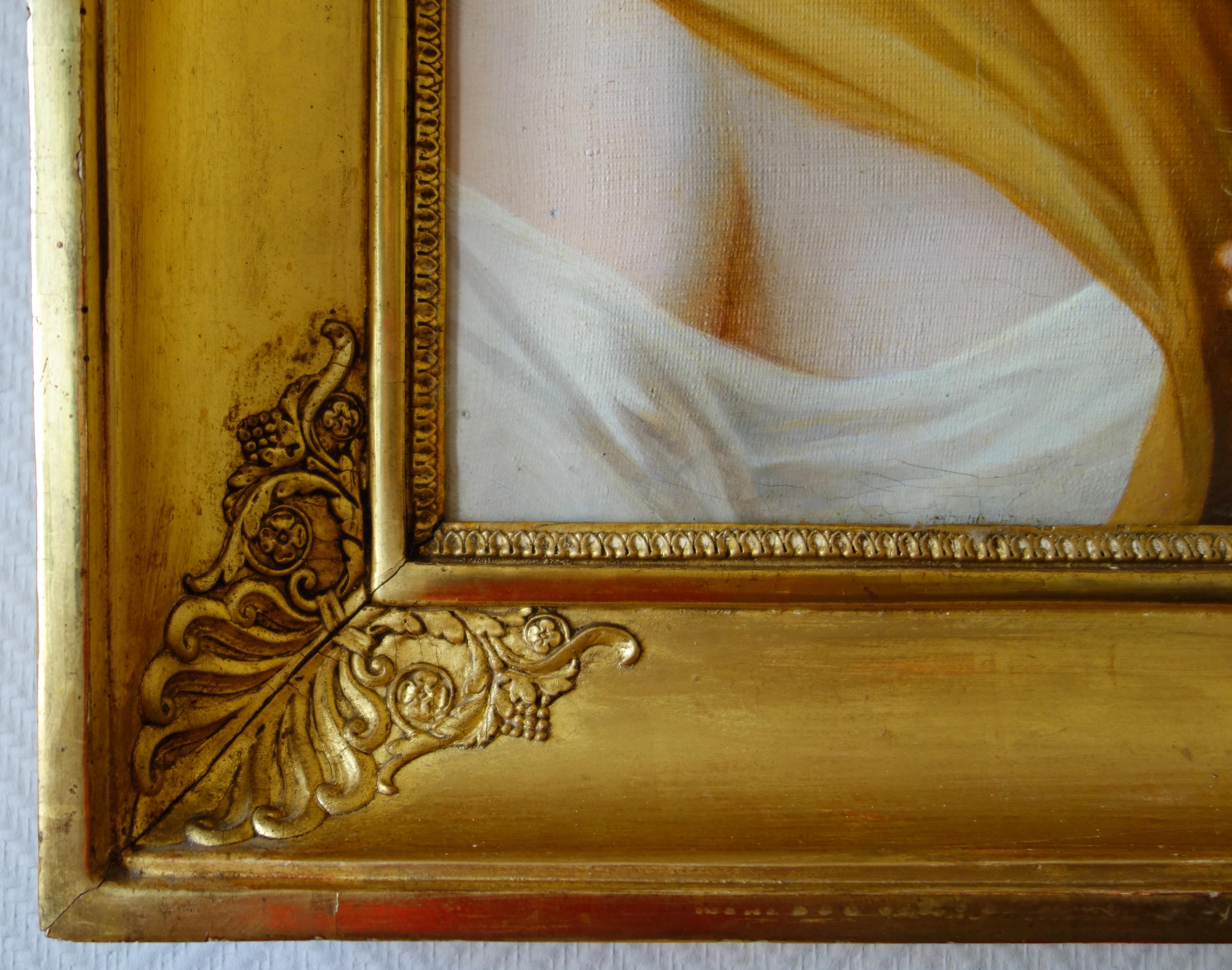 Empire portrait of a vestal virgin, 19th French century school, oil on canvas 2