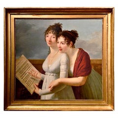 Empire Portrait Painting of Julie and Desiree Clary by Robert Lefevre