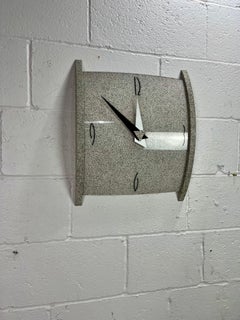 Empire Postmodern Faux Granite Wall Clock with Geometric Hands, 1980s