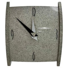 Empire Postmodern Faux Granite Wall Clock with Geometric Hands, 1980s
