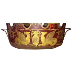 Empire Red and Gilt Decorated Tole Verriere 'Monteith'