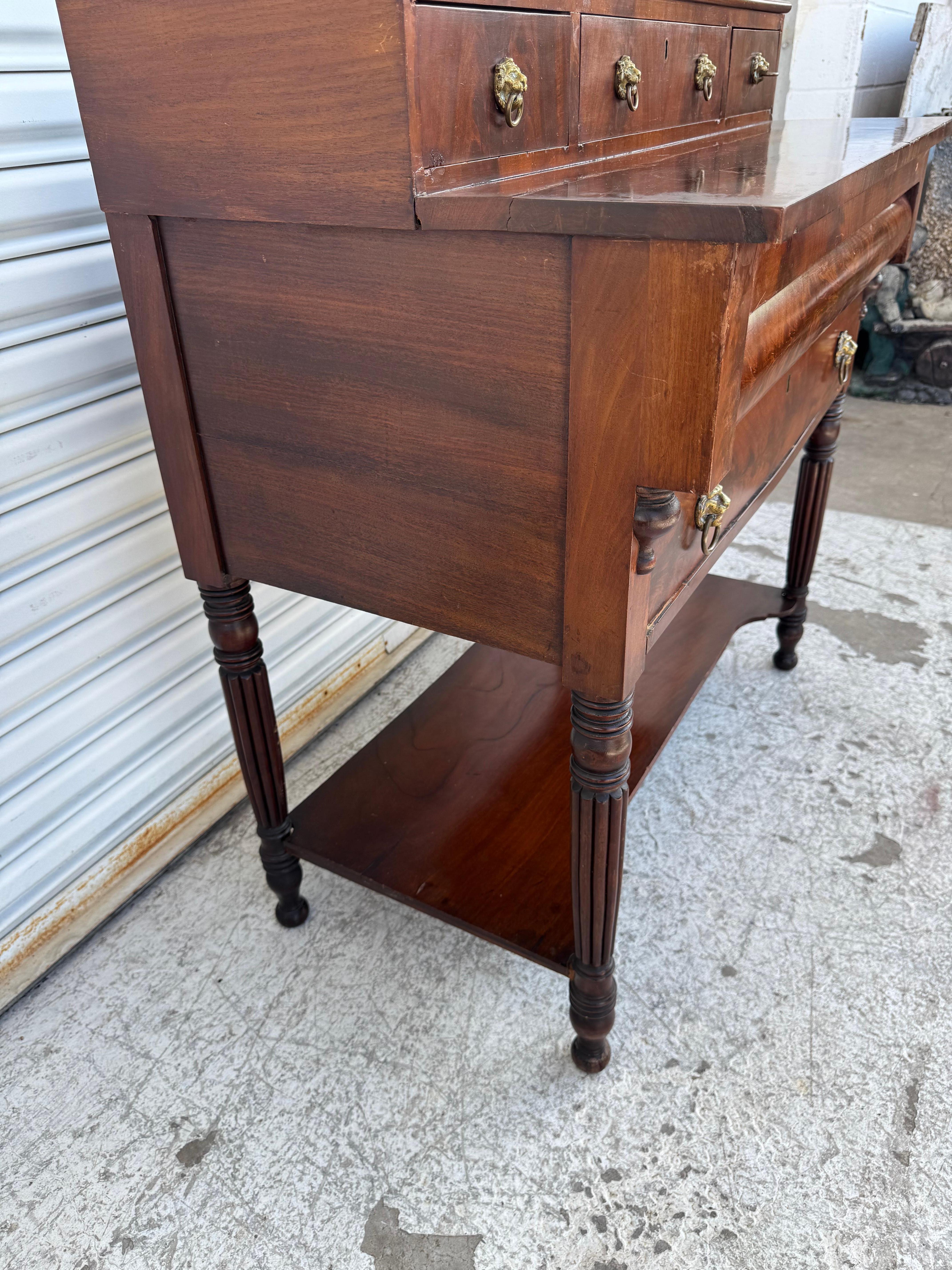 Empire Revival Biedermeier Style Mahogany Vanity without mirror For Sale 1