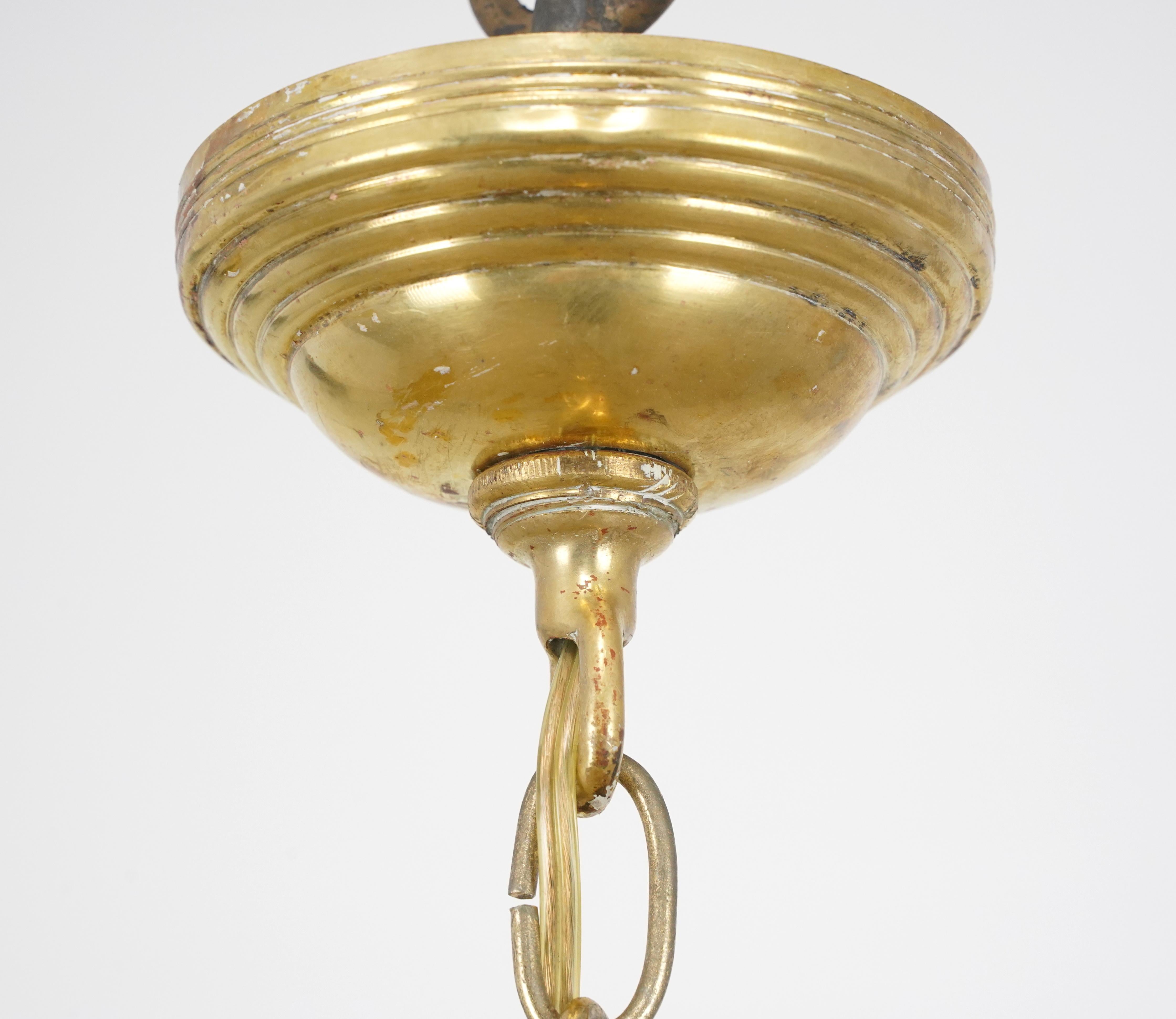 Empire Revival Bronze 5 Arm Chandelier en vente 6