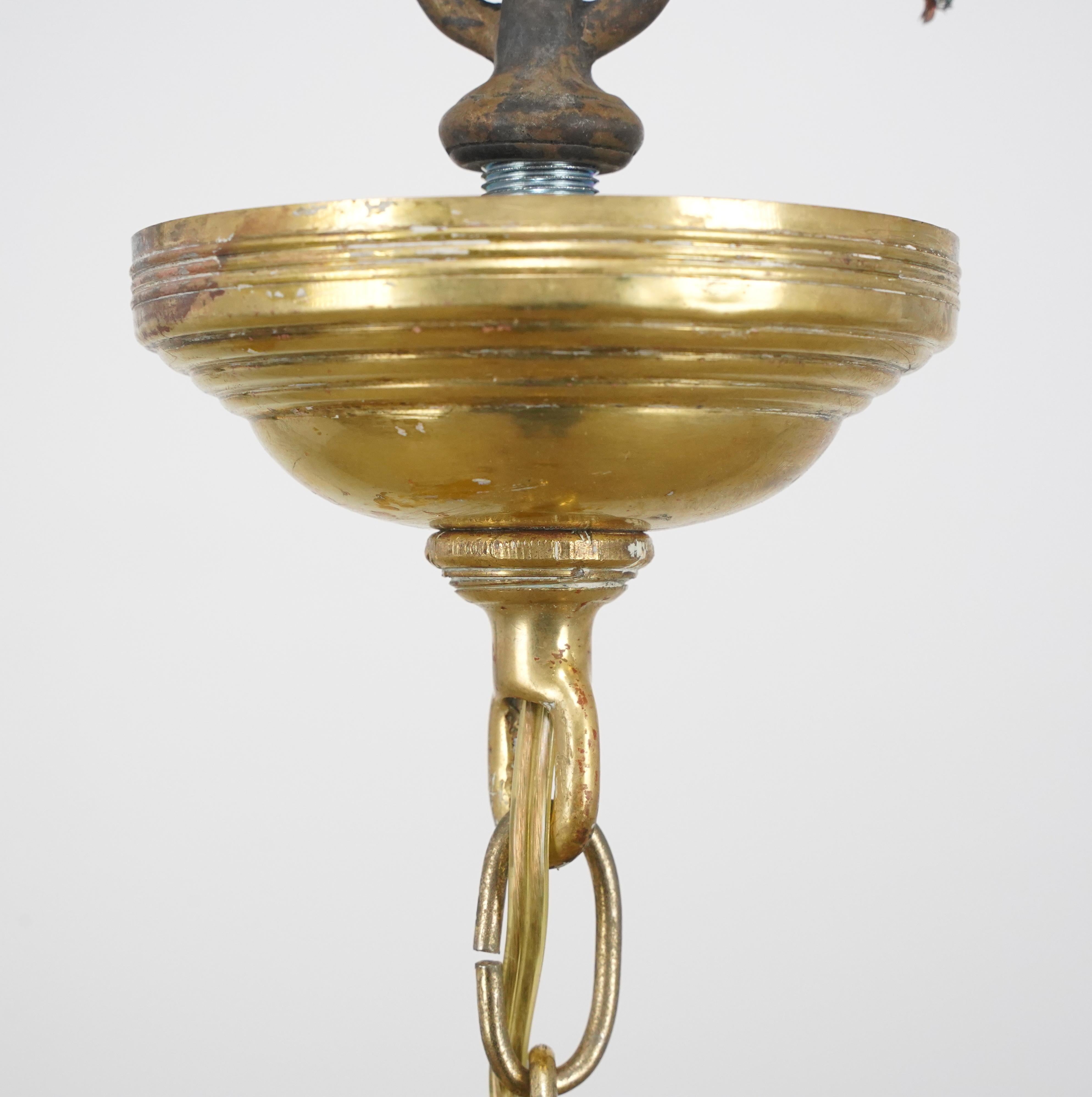 Empire Revival Bronze 5 Arm Chandelier en vente 7