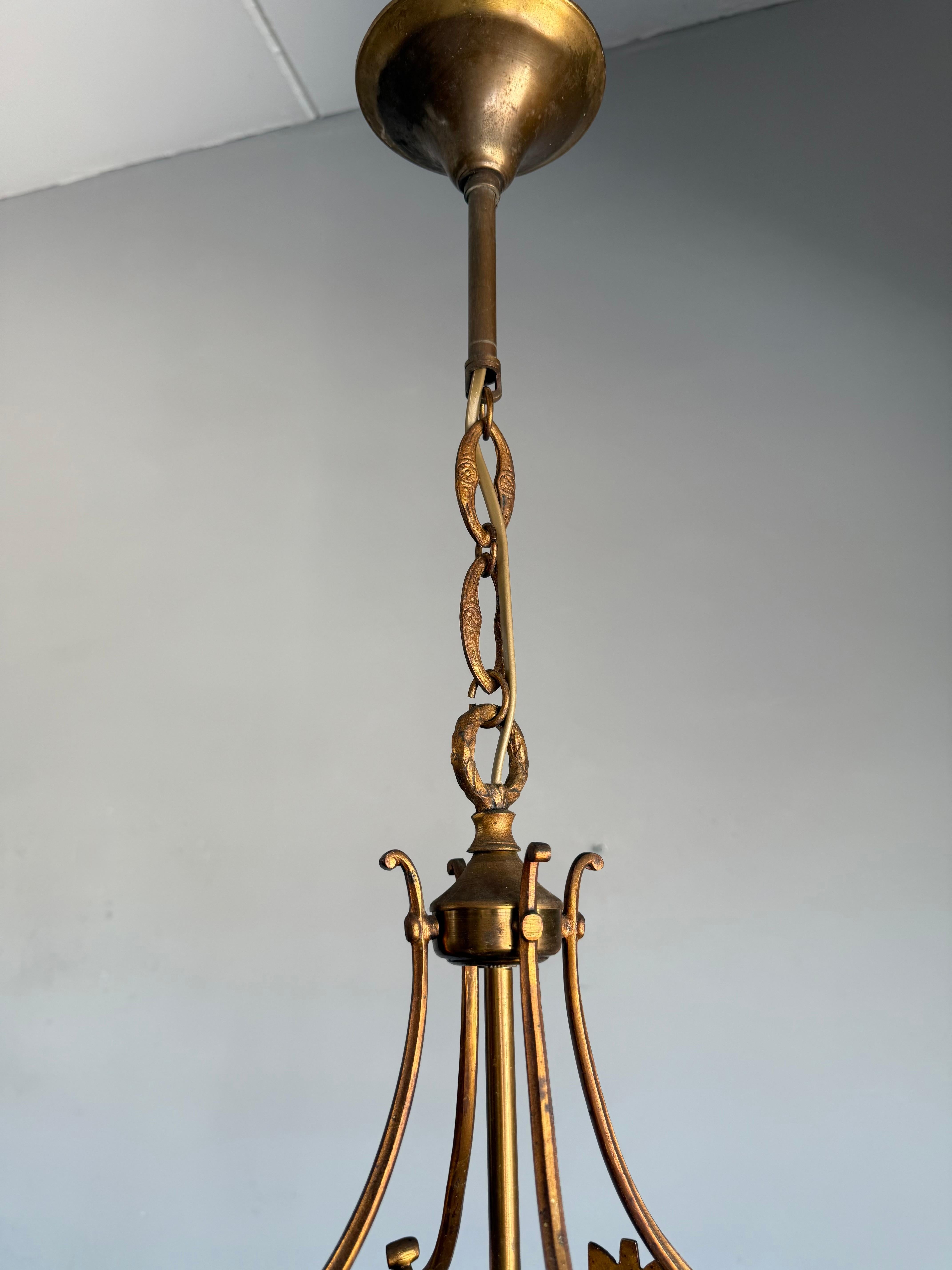 Empire Revival Bronze and Glass Lantern with Arrow Detailing, France, circa 1900 For Sale 2