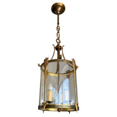 Empire Revival Bronze and Glass Lantern with Arrow Detailing, France, circa 1900