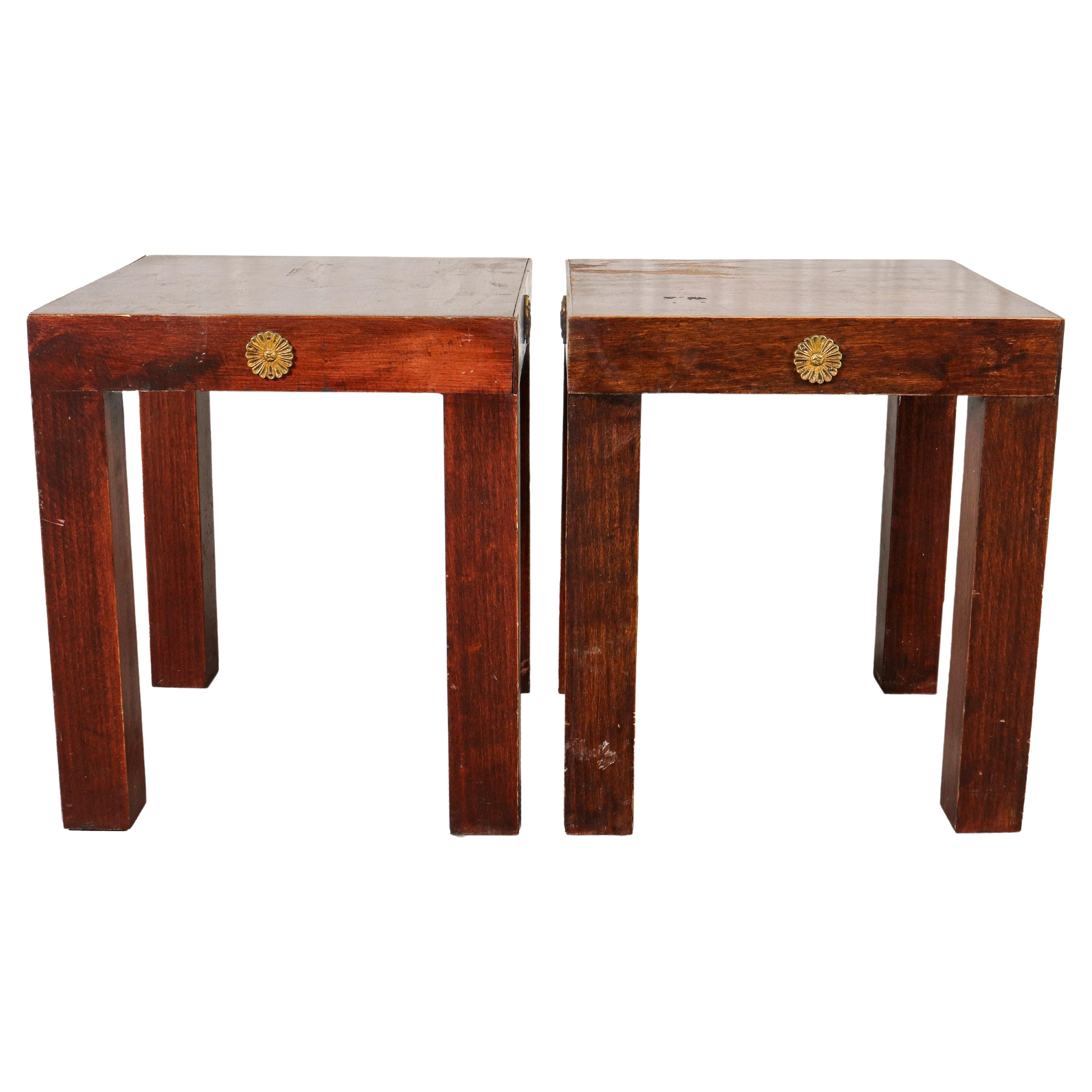 Empire Revival Diminutive Pedestal Tables, Pair