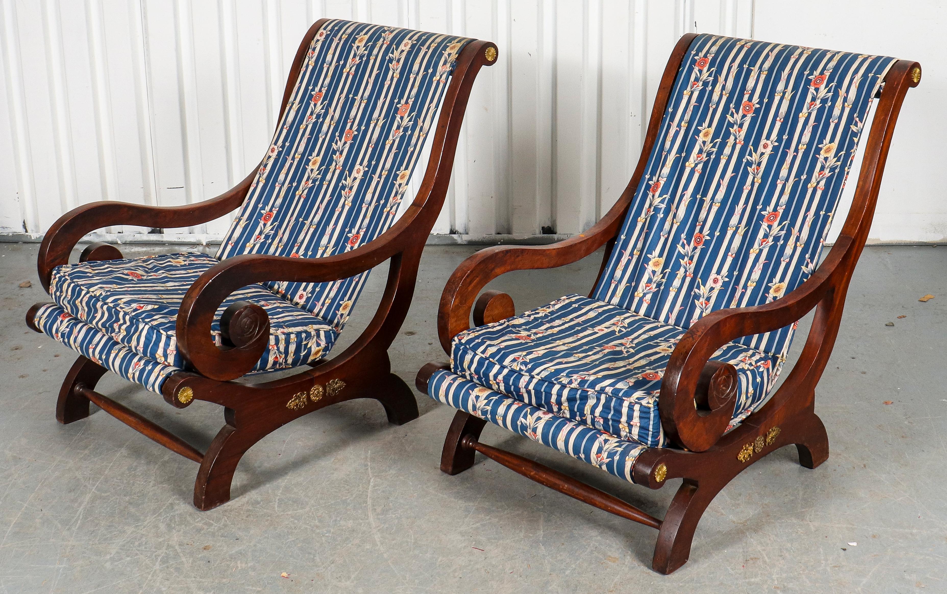 Empire Revival Lounge Chairs, 2 In Good Condition In New York, NY