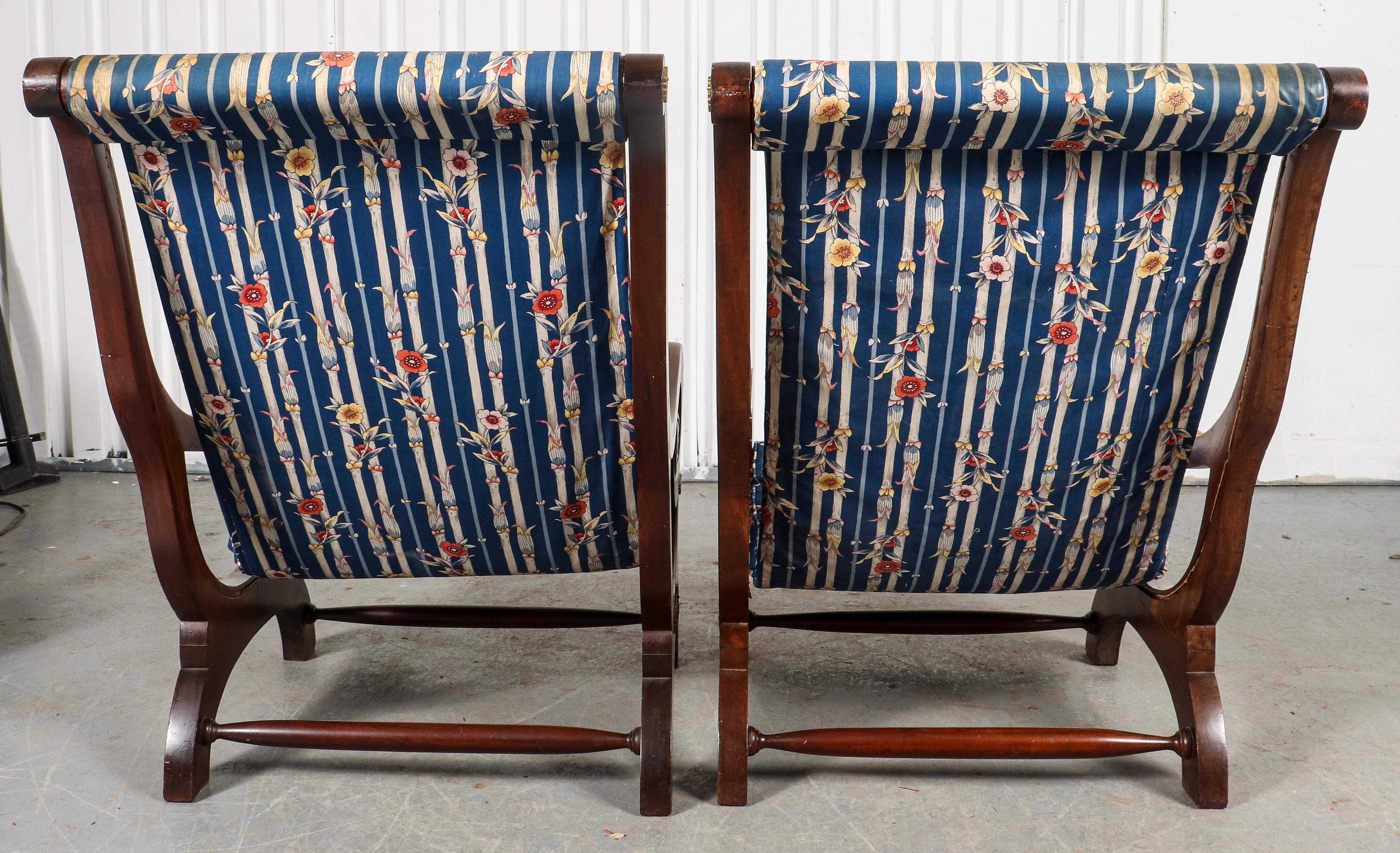 Empire Revival Lounge Chairs, 2 2