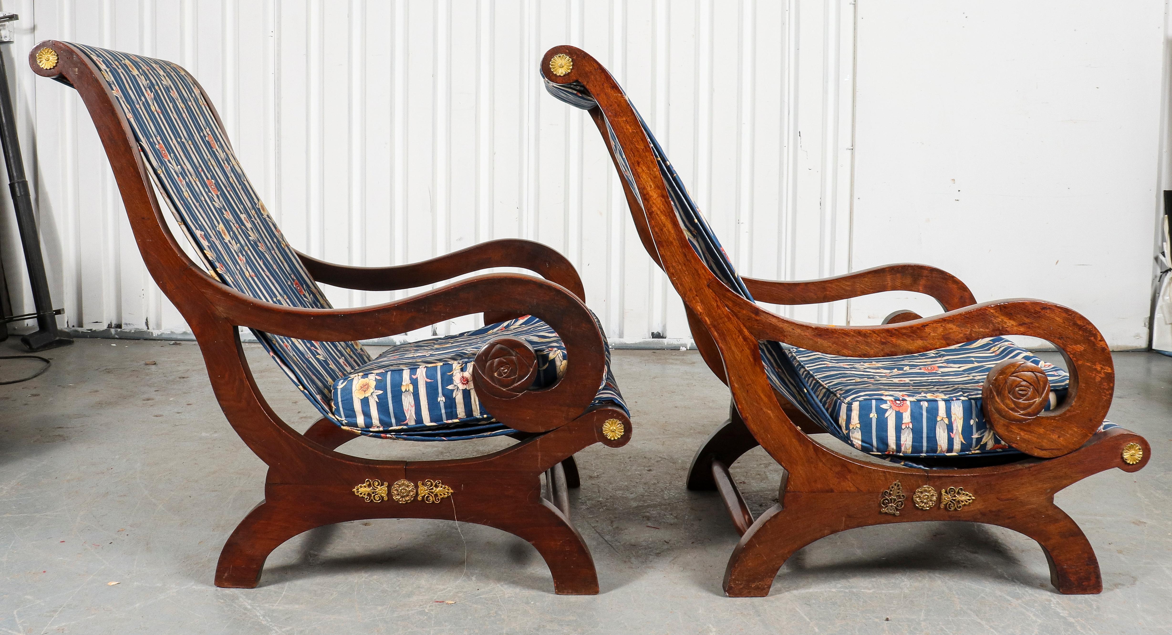 Empire Revival Lounge Chairs, 2 3