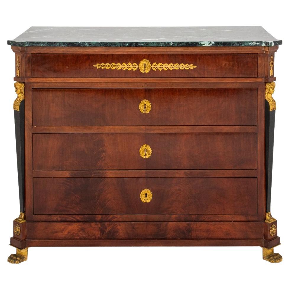 Empire Revival Ormolu Mounted Mahogany Commode For Sale