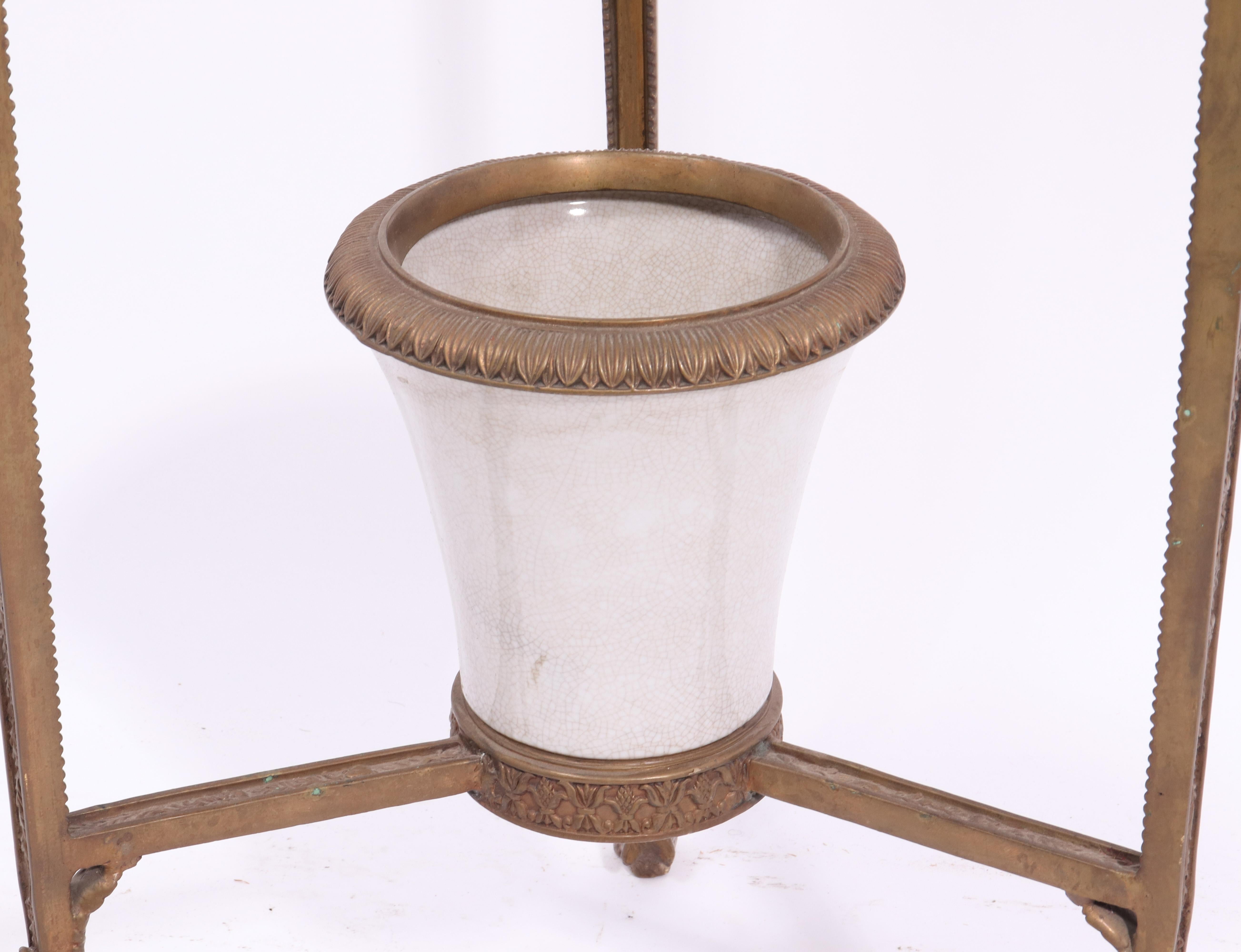 20th Century Empire Revival Style Gueridon Bronze Pedestal Table With Planter