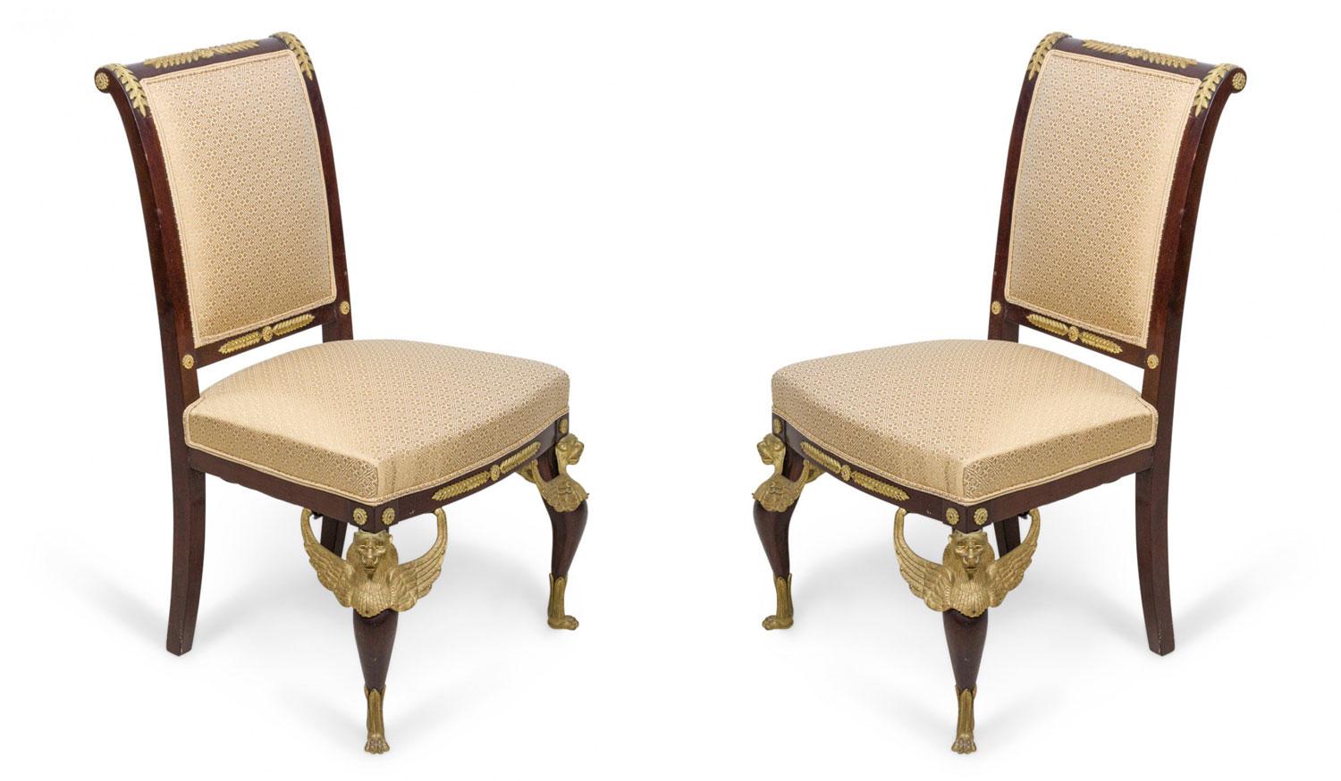 Tissu Empire Revival Upholstered Mahogany and Ormolu 7-Piece Salon Set en vente