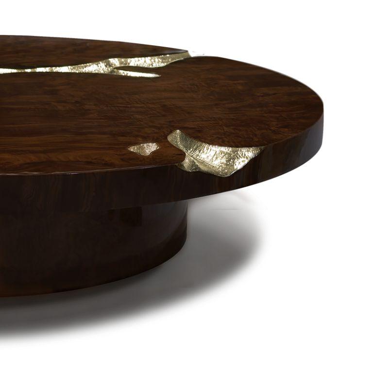 Modern Empire Center Table In Wood Veneer For Sale