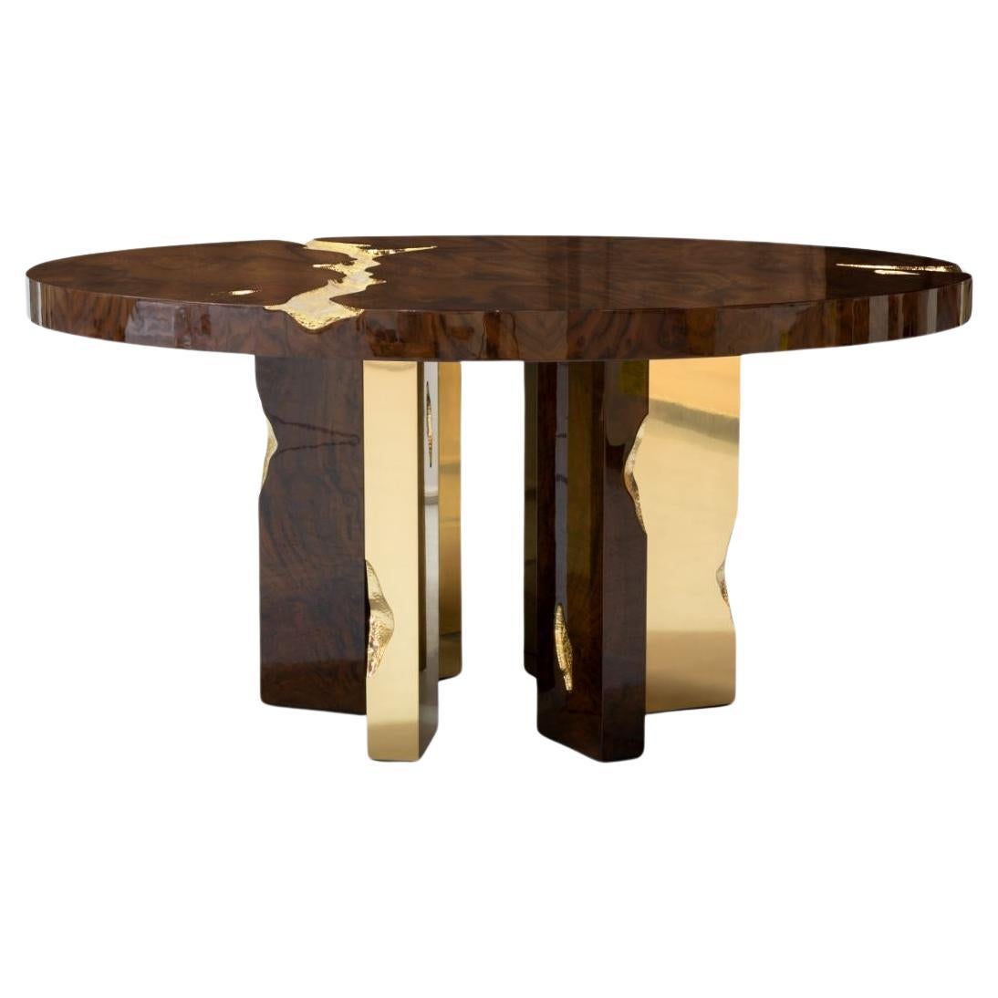Tavolo da pranzo rotondo Empire - Legno Wood e impiallacciato a mano - Boca Do Lobo