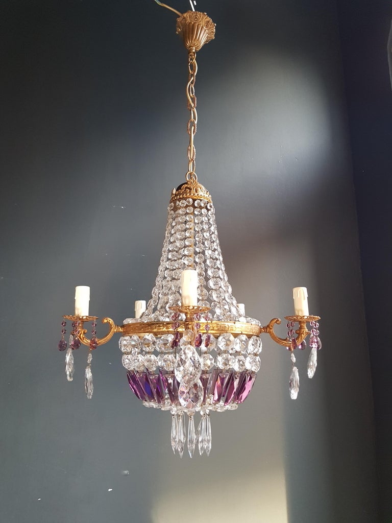 Empire Sac A Pearl Purple Chandelier Crystal Lustre Ceiling