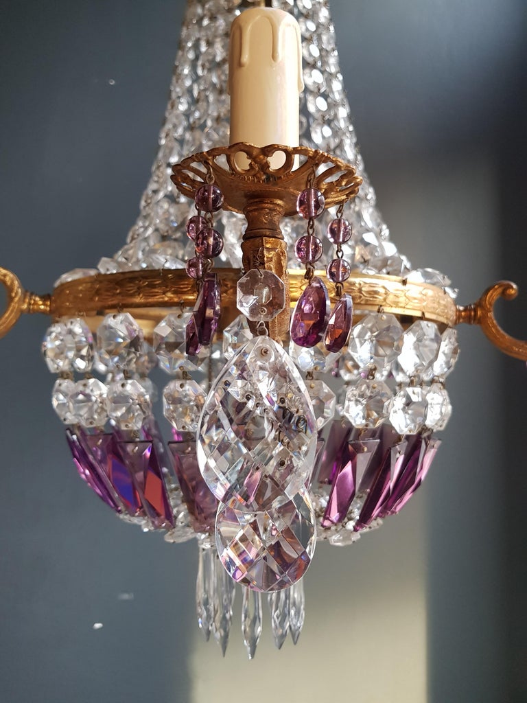 Empire Sac A Pearl Purple Chandelier Crystal Lustre Ceiling