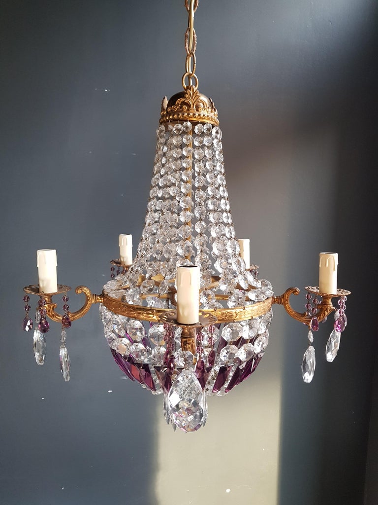 Empire Sac A Pearl Purple Chandelier Crystal Lustre Ceiling